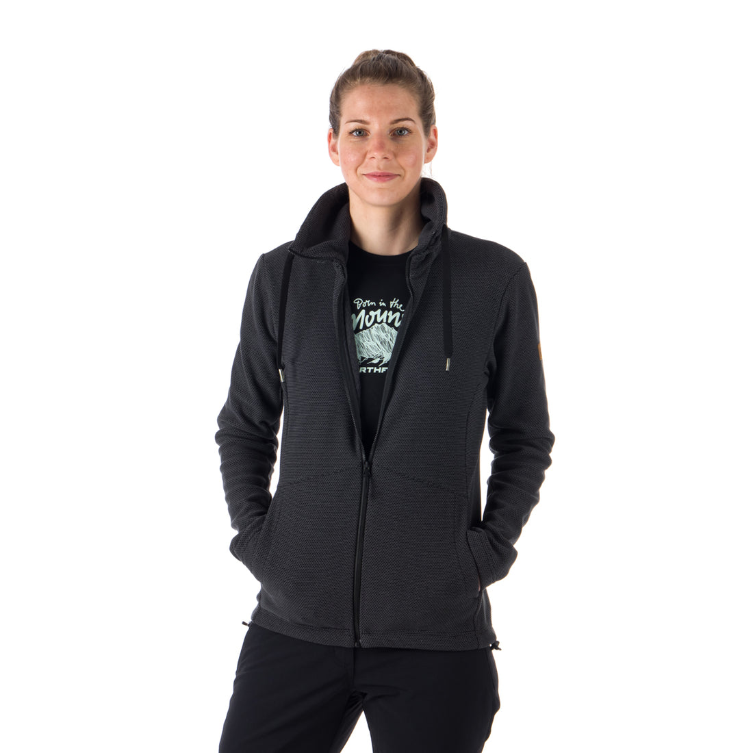 MI-4776OR women's outdoor fleece sweater melange style BETHANY