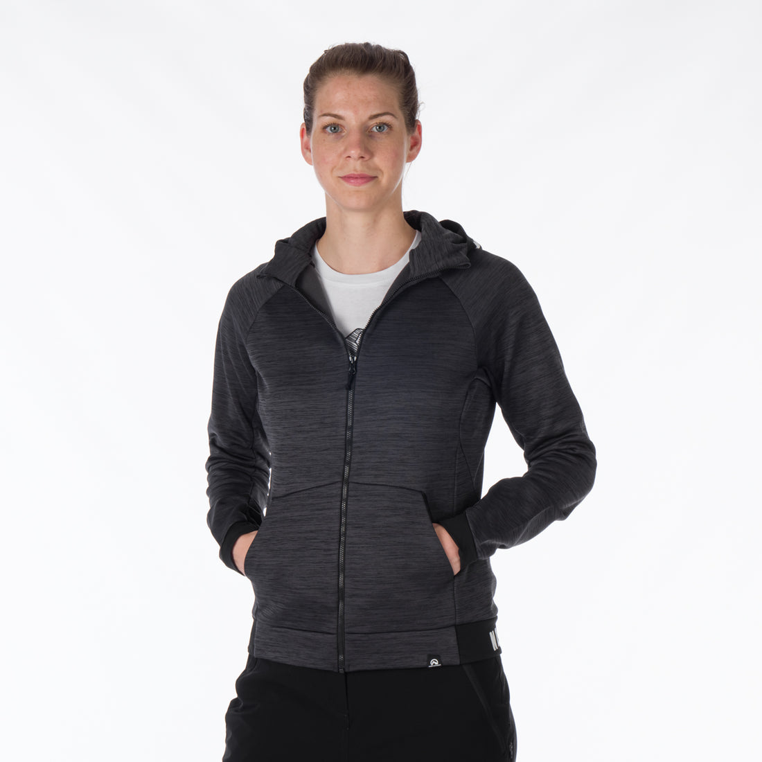 MI-4794OR women's melange hoody active sweater FELICIA