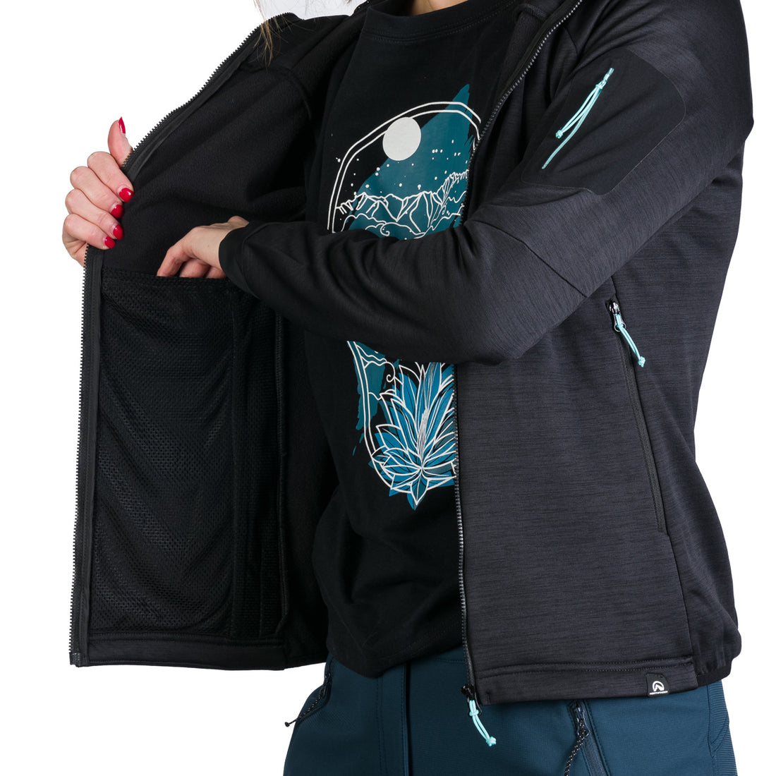 MI-4851OR women's melange outdoor active hoodie sweater JONI