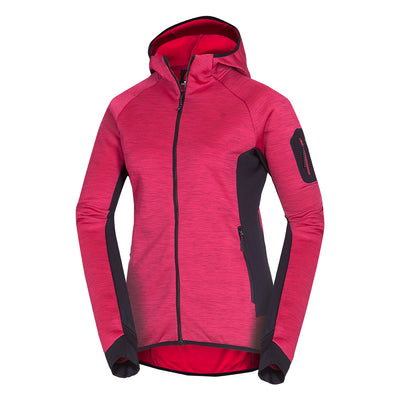 MI-4870OR women's mountain melange fleece hoody sweater COLEEN