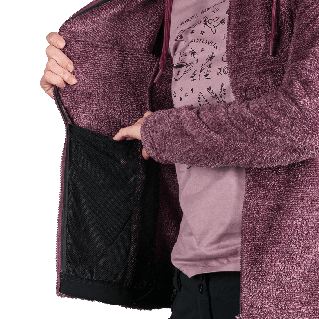 MI-4893OR women's outdoor fleece sweater melange style LACY