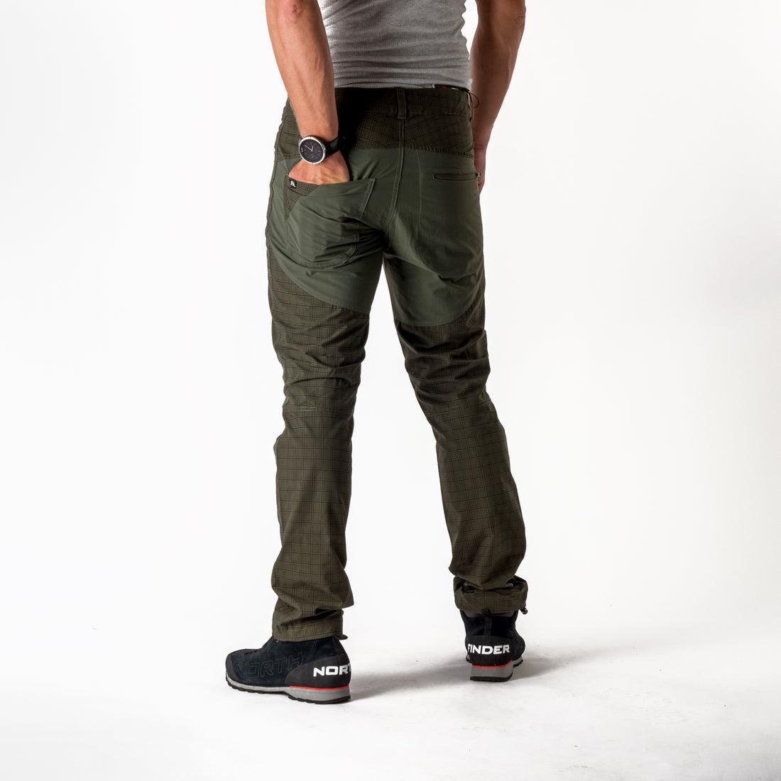 NO-3784OR men's outdoor pants check style 1l ALVIN