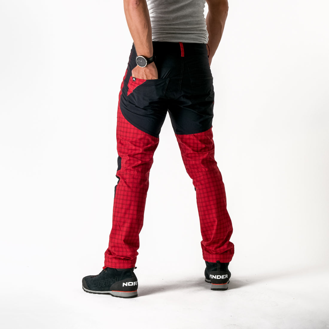 NO-3784OR men's outdoor pants check style 1l ALVIN