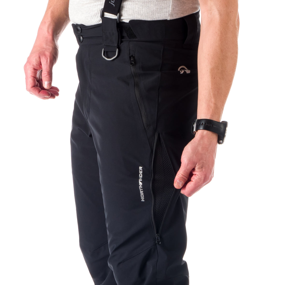 NO-3823SNW men's sky comfort trousers with braces BRIAR