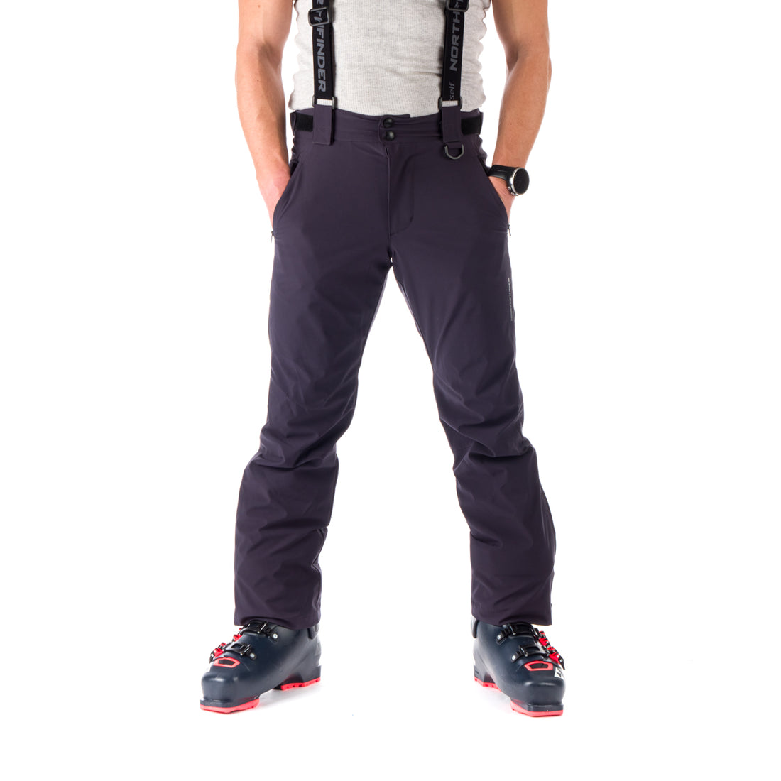 NO-3823SNW men's sky comfort trousers with braces BRIAR