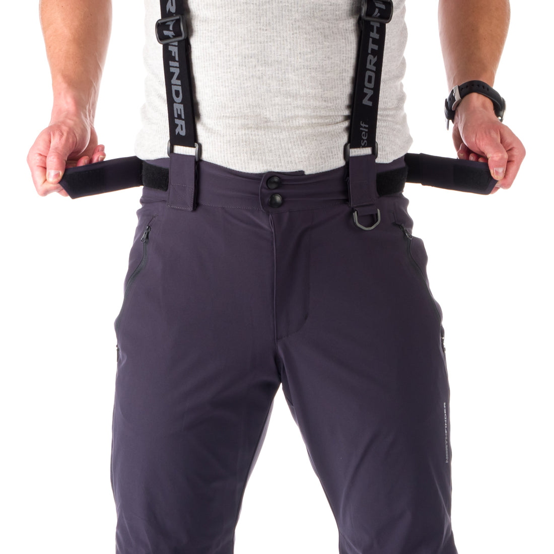 NO-3823SNW men's sky comfort trousers with braces BRIAR