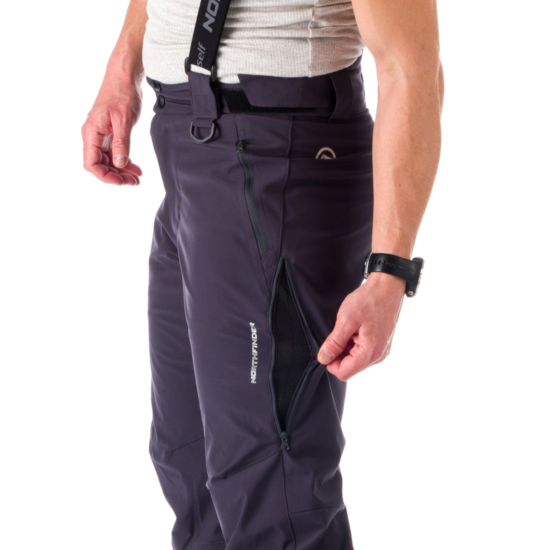 NO-3823SNW men's sky comfort trousers with braces BRIAR