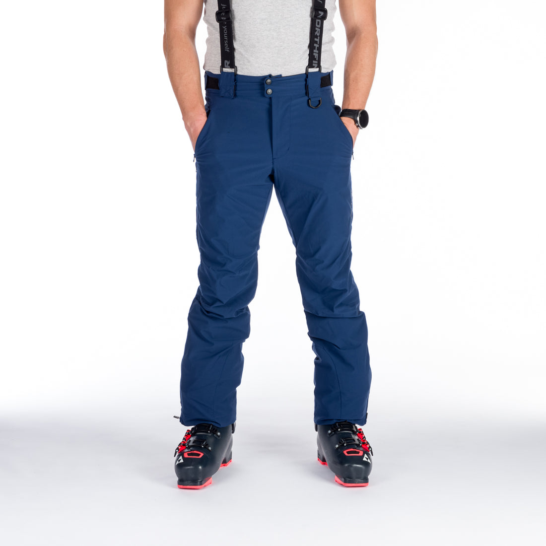 NO-3894SNW men's ski comfort trousers with braces regular fit VERNON