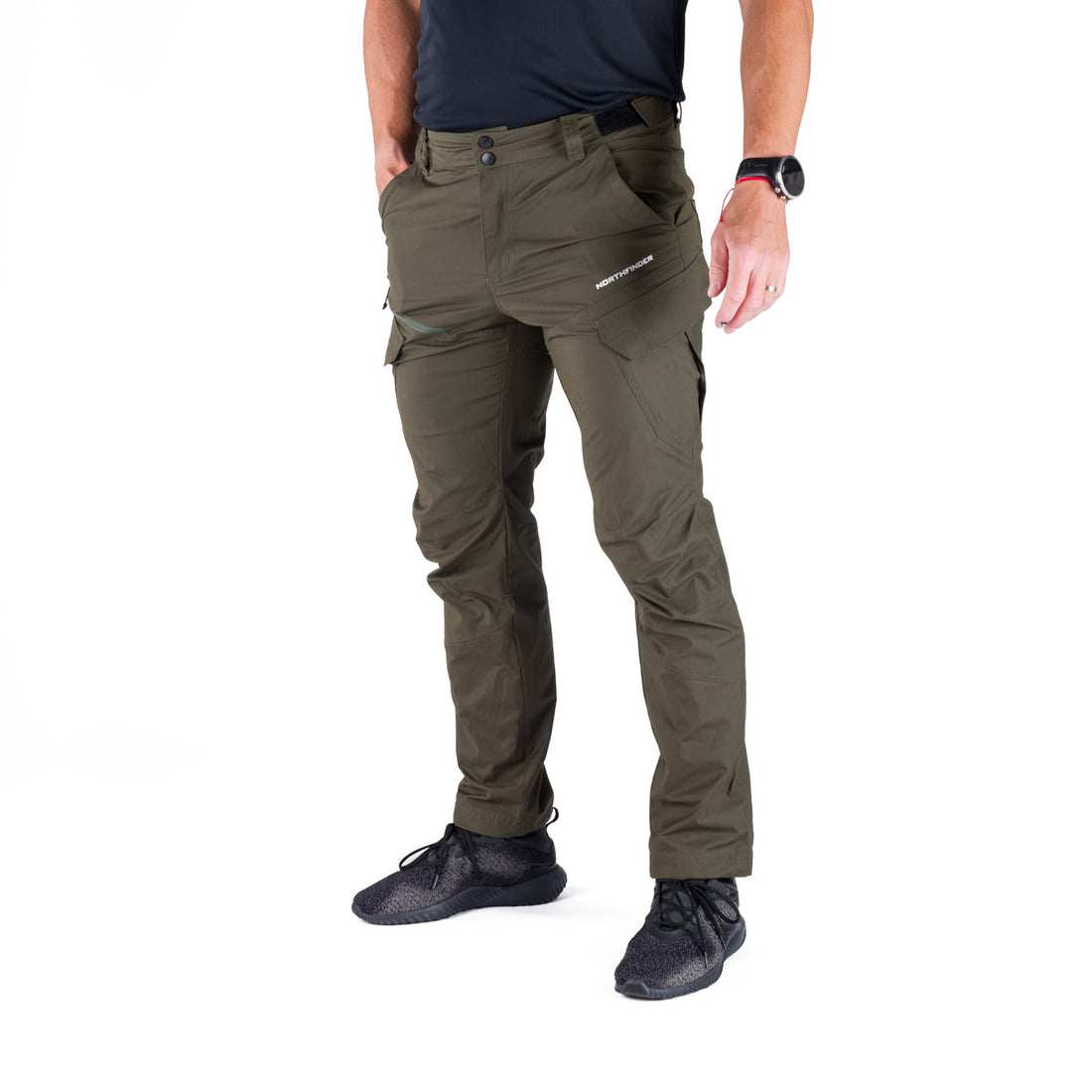 NO-3990OR men's trekking cargo cotton look pants BASTIAN