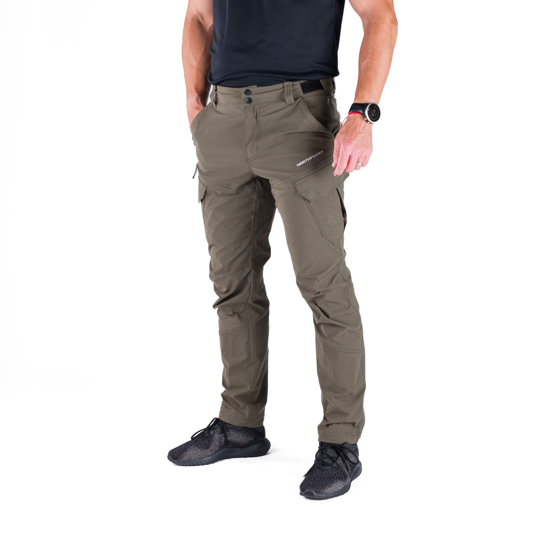 NO-3990OR men's trekking cargo cotton look pants BASTIAN