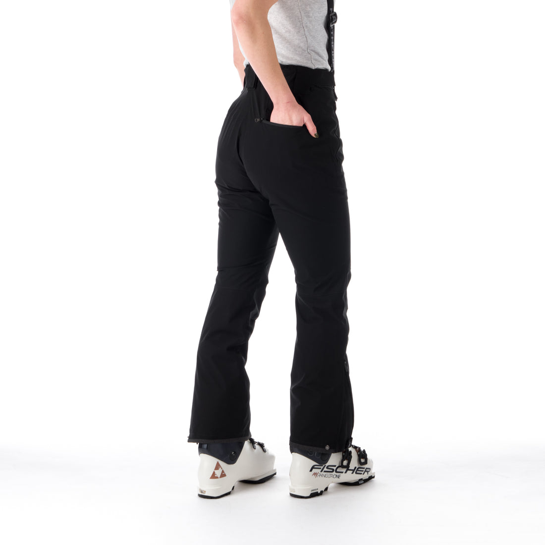 NO-4827SNW women's ski comfortable trousers with braces CAROLYN