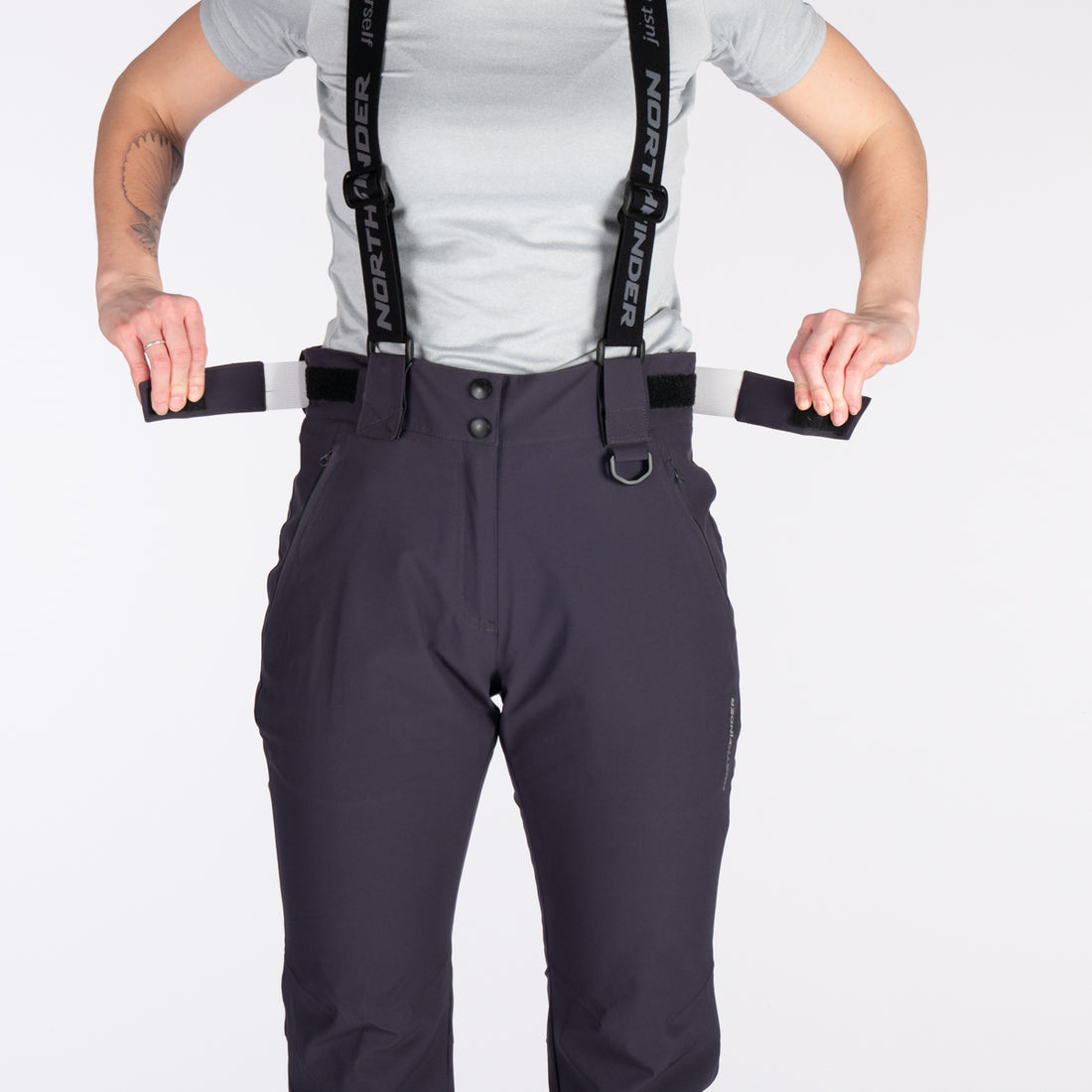 NO-4827SNW women's ski comfortable trousers with braces CAROLYN