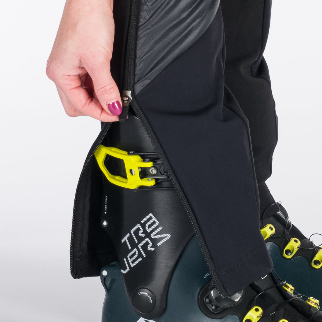 NO-4850SKP women's ski-touring hybrid active lightweight full zip pants with Polartec Alpha direct VETERNE