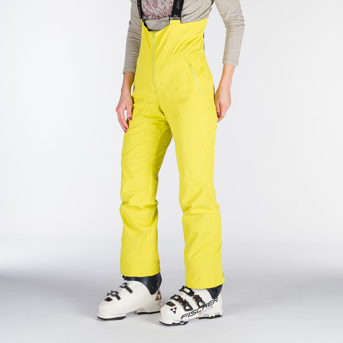 NO-4892SNW women's ski stretch high cut trousers with bib BESSIE