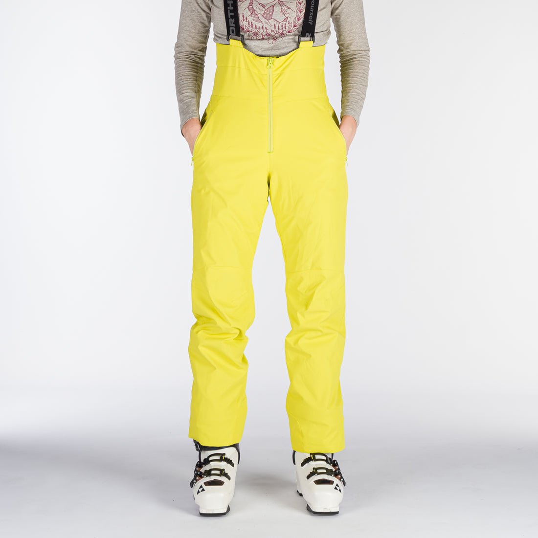 NO-4892SNW women's ski stretch high cut trousers with bib BESSIE