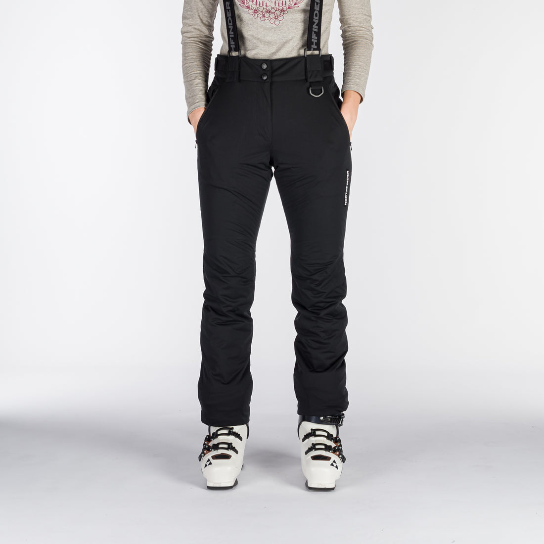 NO-4893SNW women's ski allover print insulated trousers VERNA