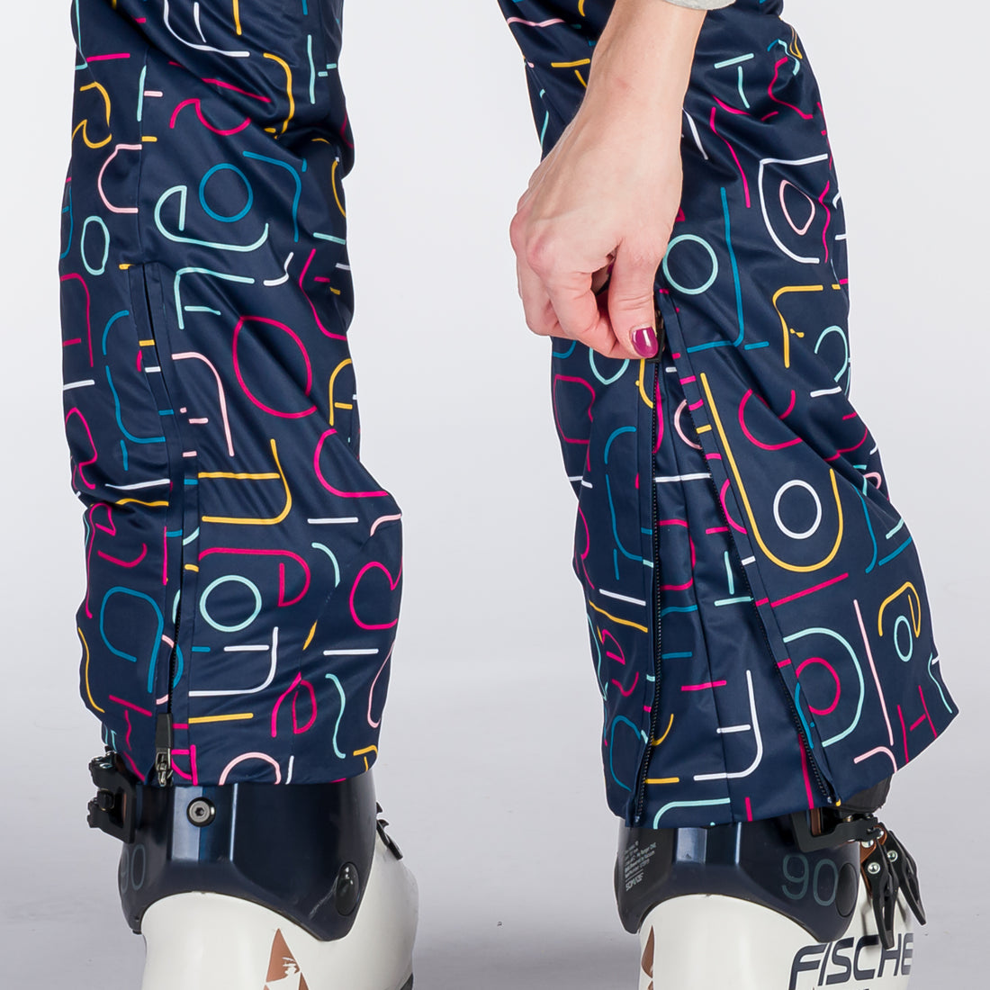 NO-4893SNW women's ski allover print insulated trousers VERNA