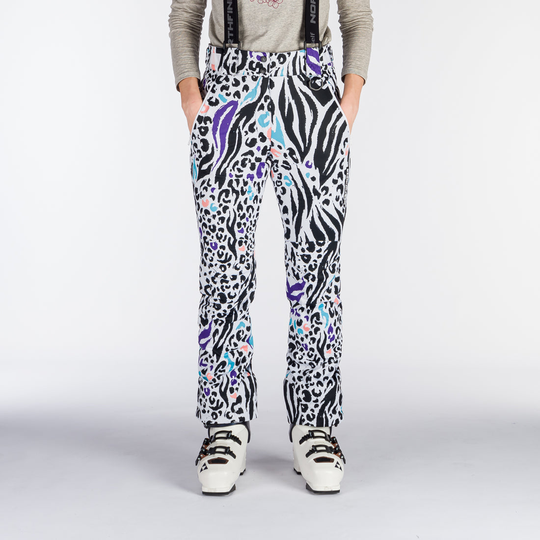 NO-4893SNW women's ski allover print insulated trousers VERNA
