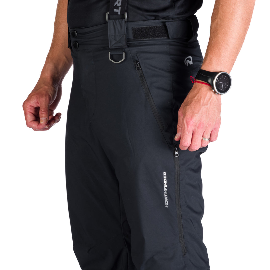 NO-5008SNW men's ski pants with braces ISHAAN