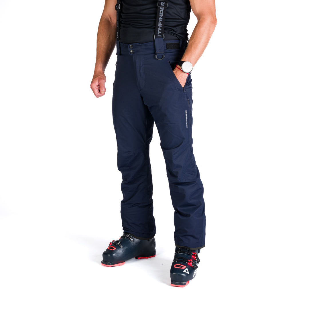 NO-5008SNW men's ski pants with braces ISHAAN