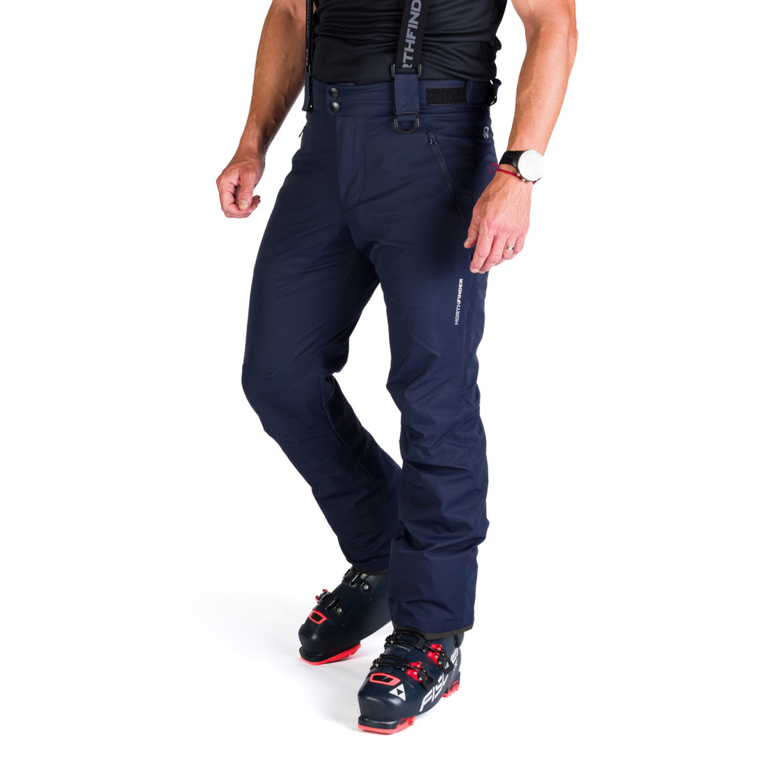 NO-5008SNW men's ski pants with braces ISHAAN
