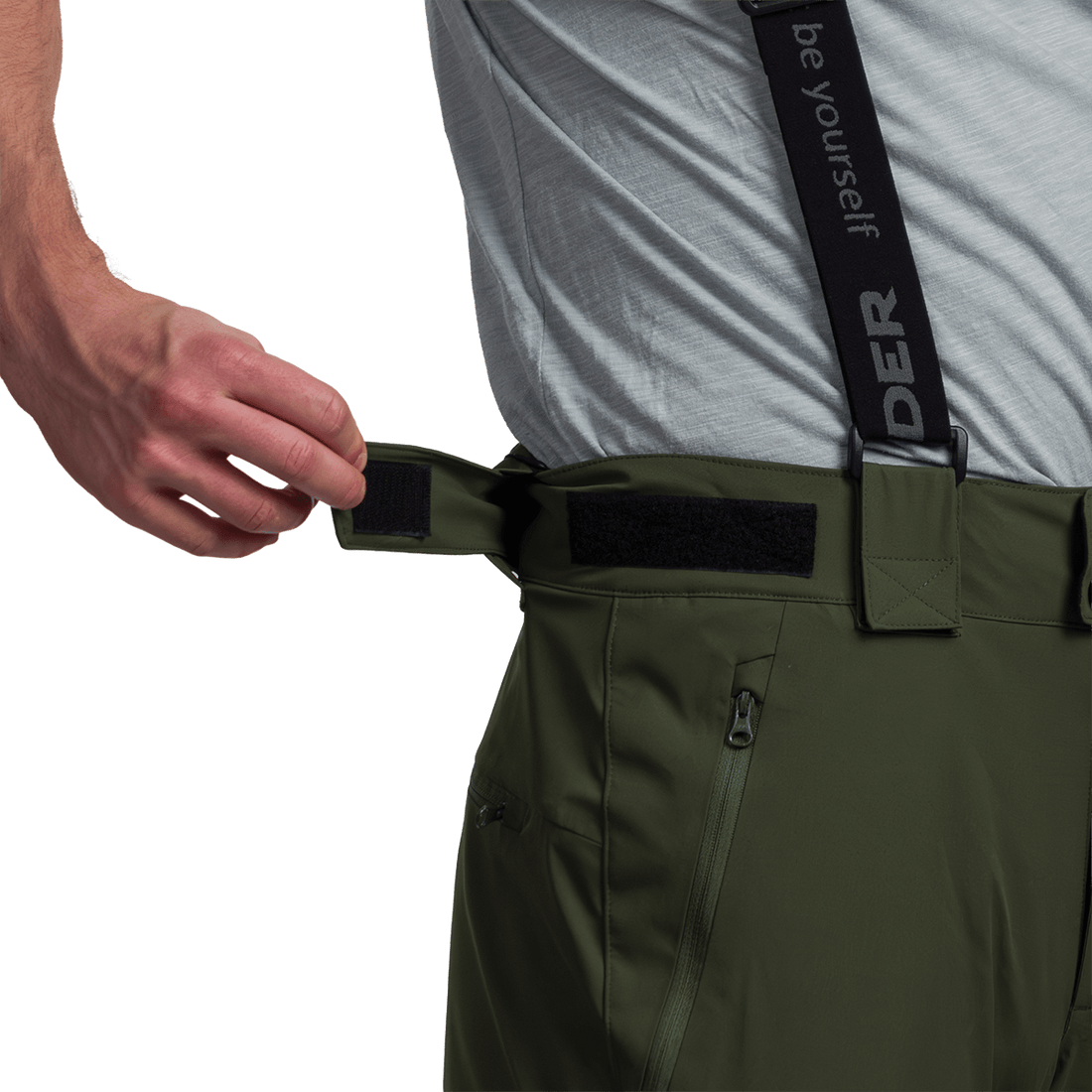 NO-5008SNW men's ski pants with braces ISHAAN