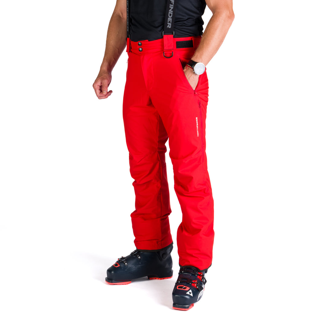 NO-5008SNW men's ski pants with braces ISHAAN