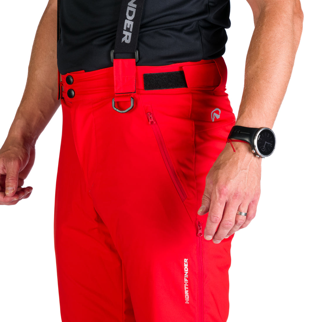 NO-5008SNW men's ski pants with braces ISHAAN
