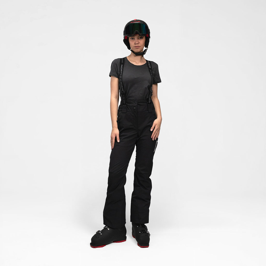 NO-6046SNW women's ski comfortable trousers with braces MYLEE