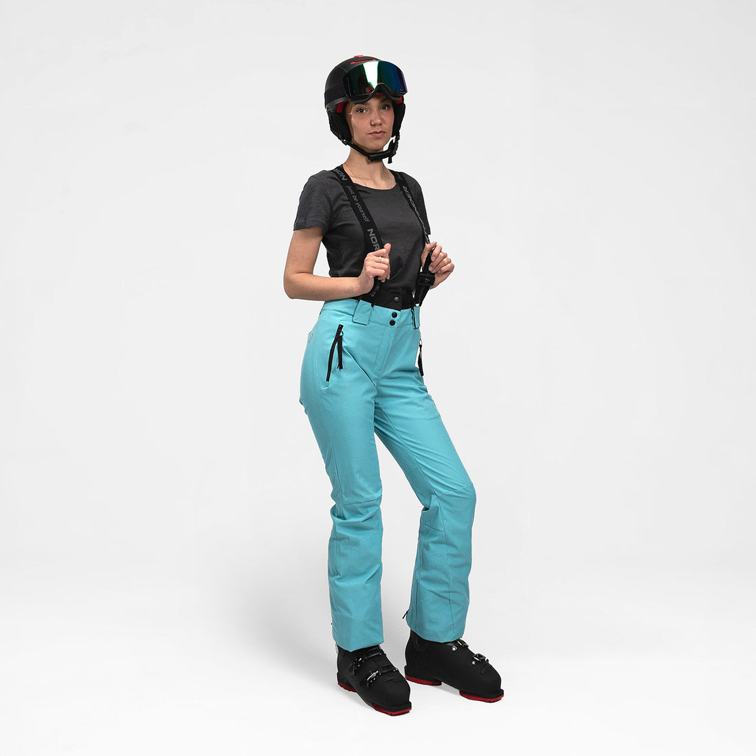 NO-6046SNW women's ski comfortable trousers with braces MYLEE
