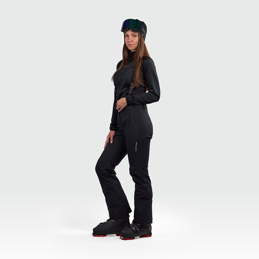 NO-6091SNW women's ski comfortable trousers with braces GEMNA
