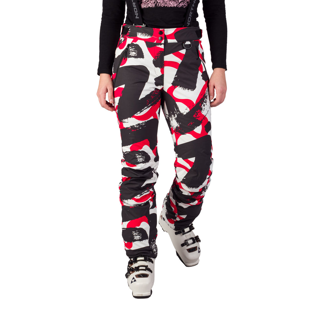 NO-6094SNW women's ski allover print trousers AIDA