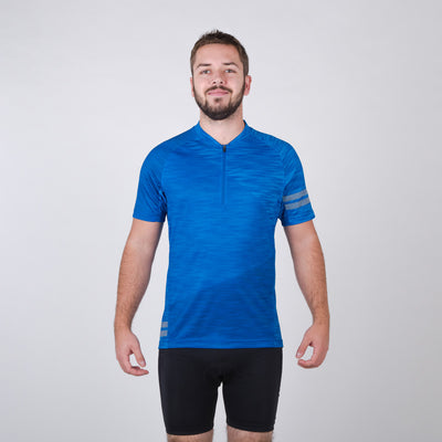 TR-3537MB men's e-bike t-shirt comfortable half zip DEWEROL