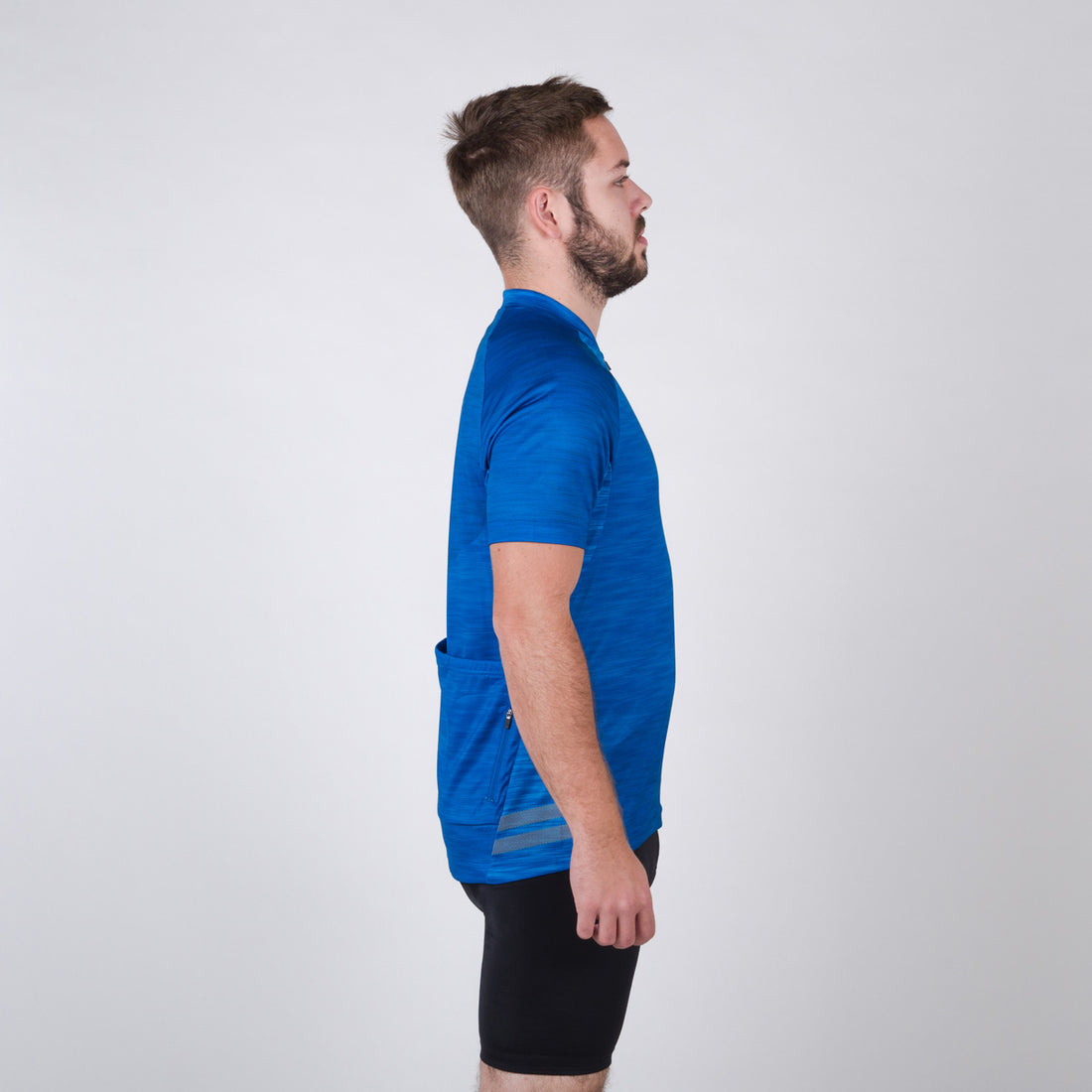 TR-3537MB men's e-bike t-shirt comfortable half zip DEWEROL