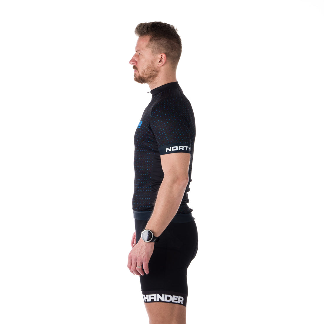 TR-3807MB men's e-bike t-shirt half zip GERARDO