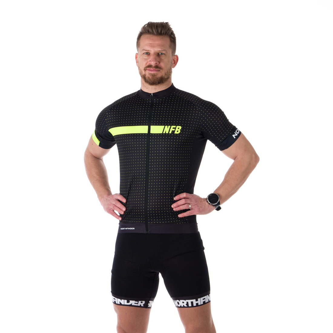 TR-3807MB men's e-bike t-shirt half zip GERARDO