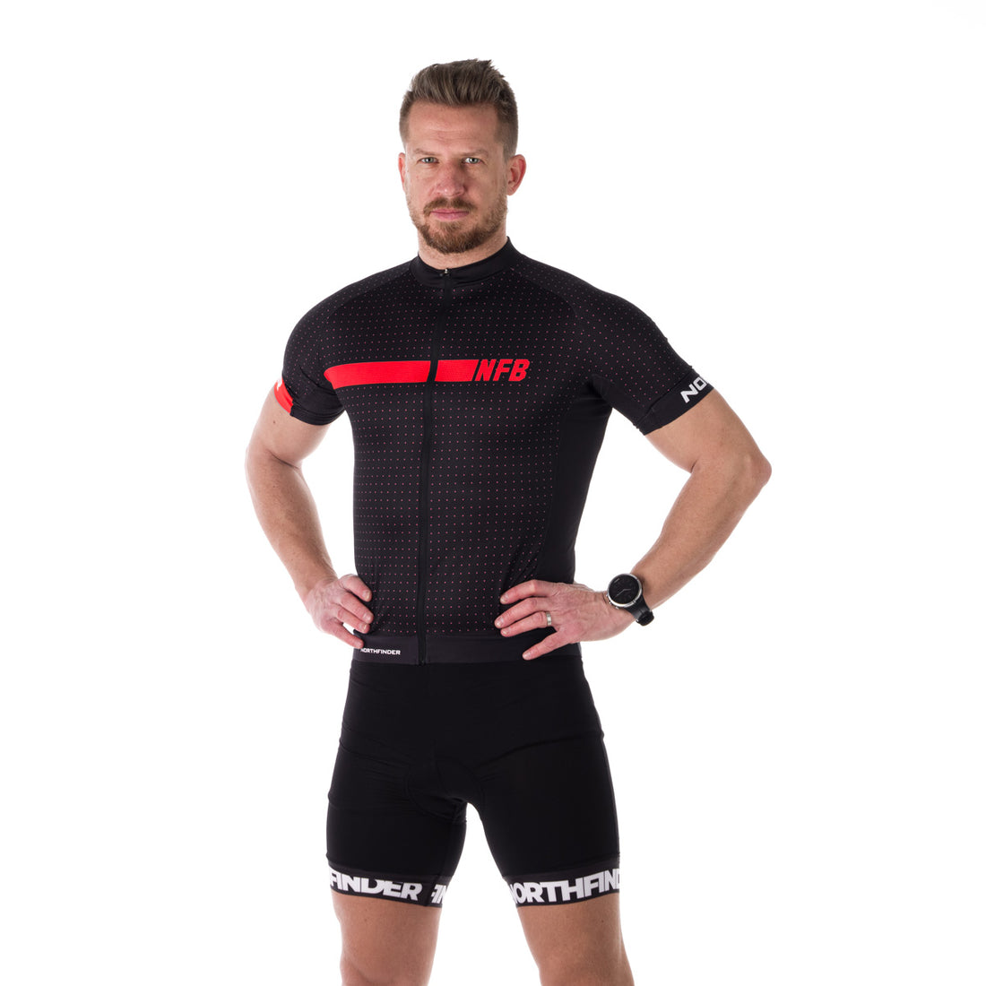 TR-3807MB men's e-bike t-shirt half zip GERARDO