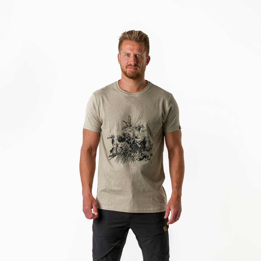 TR-3811AD men's organic cotton t-shirt with print BART