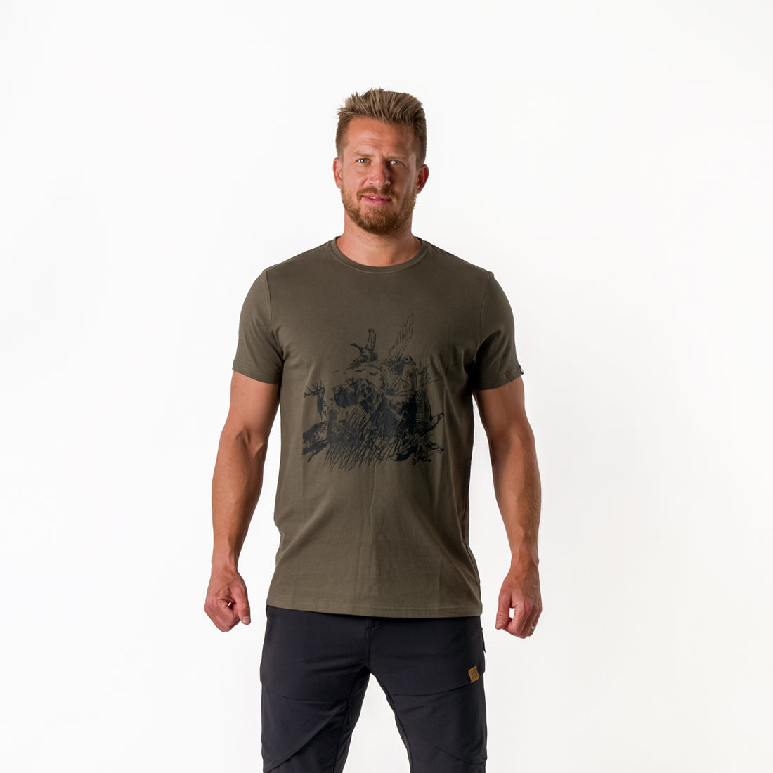 TR-3811AD men's organic cotton t-shirt with print BART
