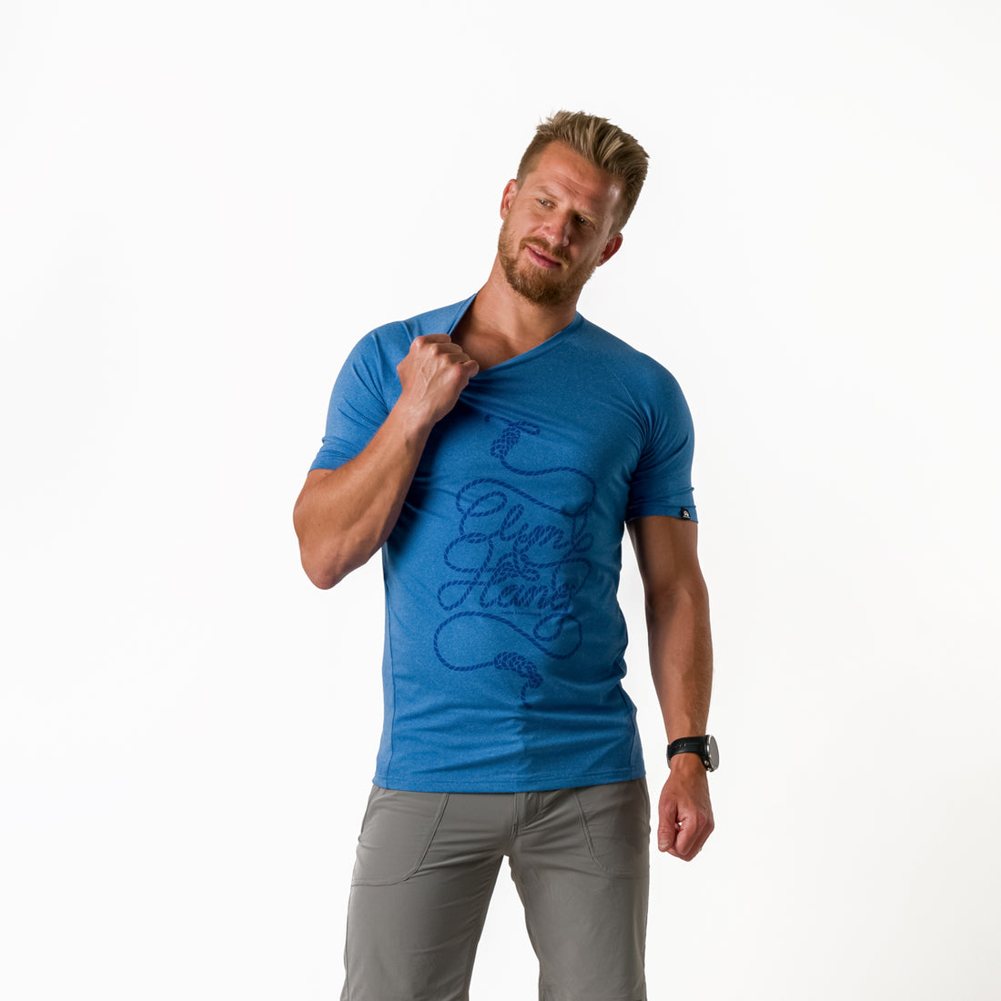 TR-3817OR men's active t-shirt with print from recycled fibres CLINT