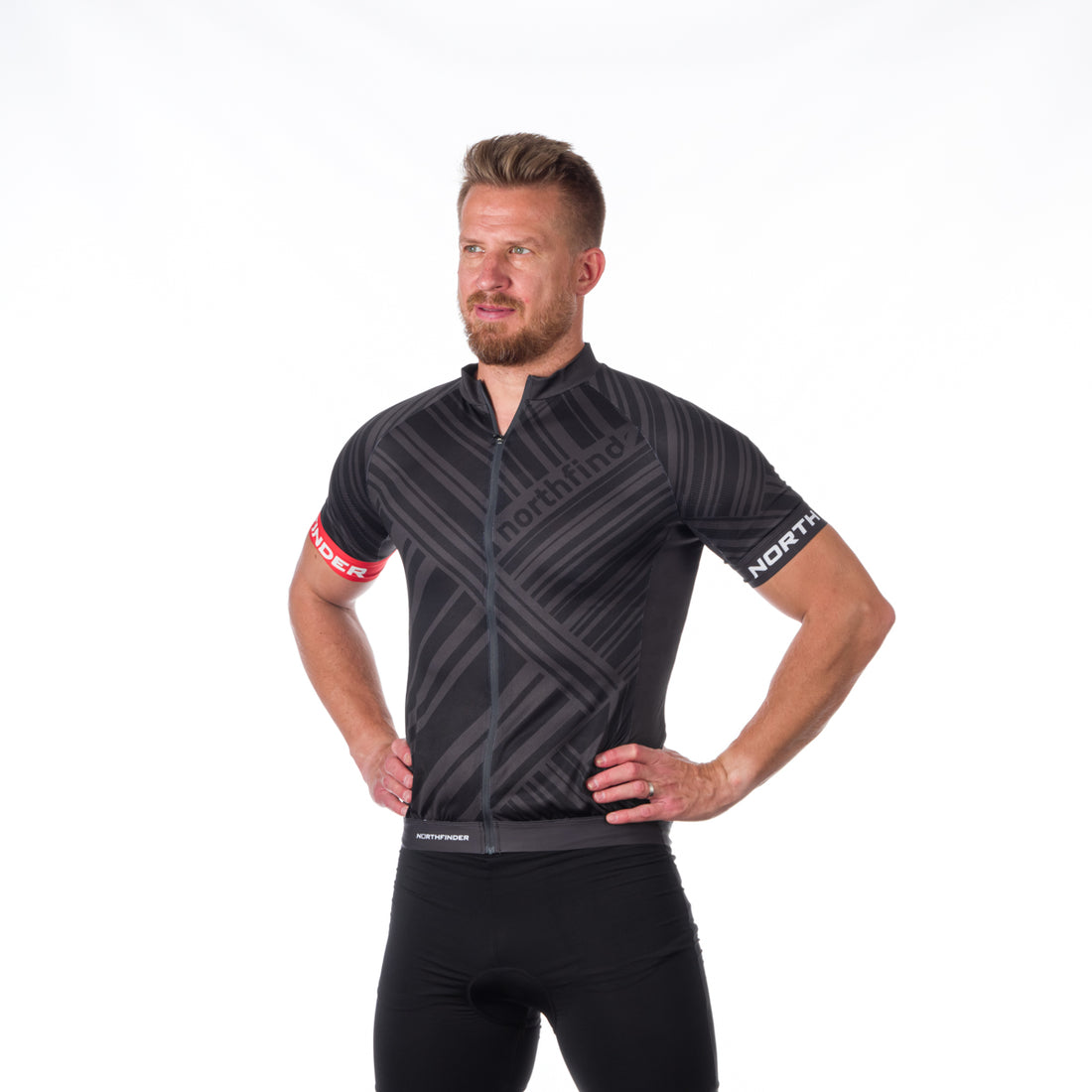TR-3901MB men's bike active full zipp t-shirt JAY 