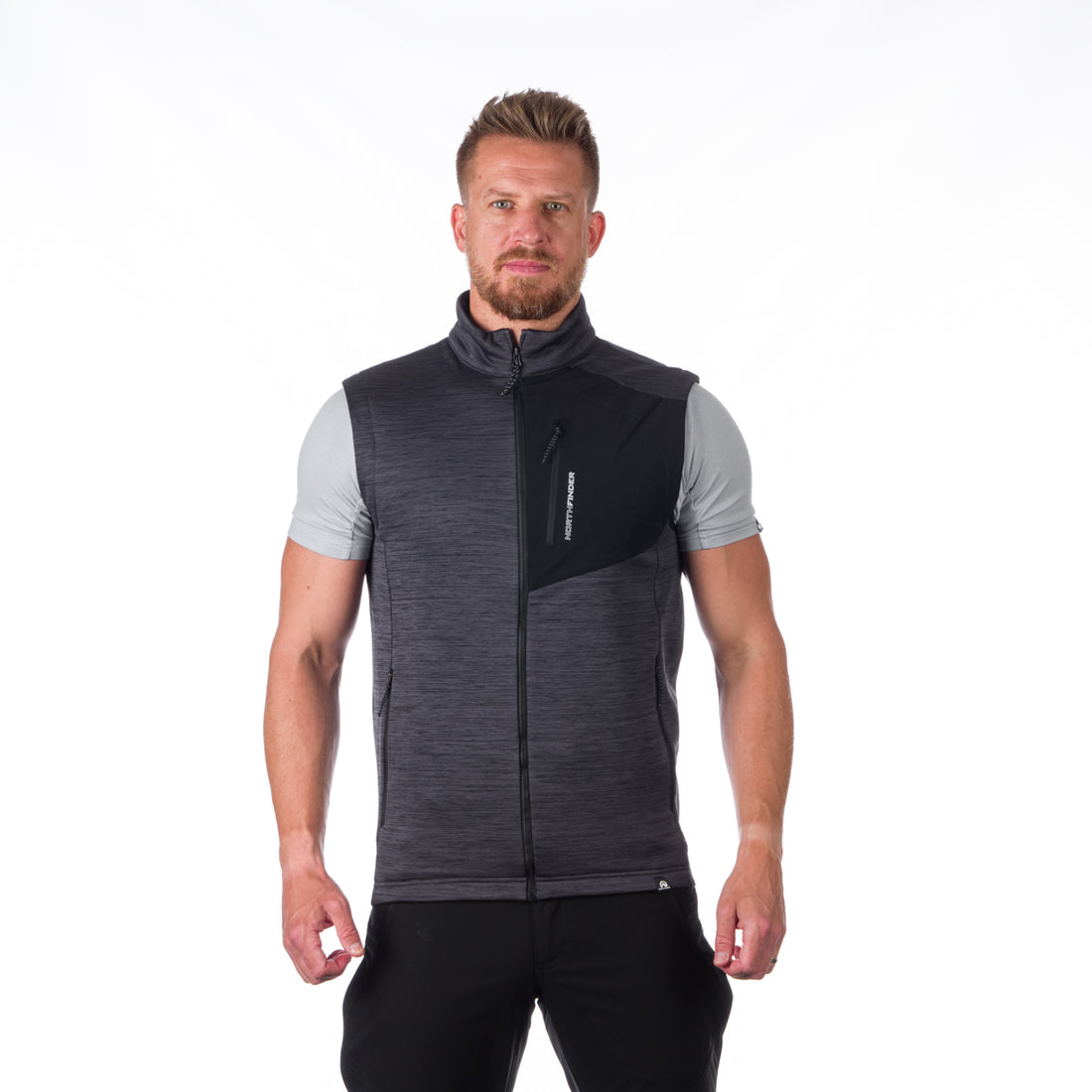 VE-3440OR men's trekking athletic fit melange fleece vest GUY