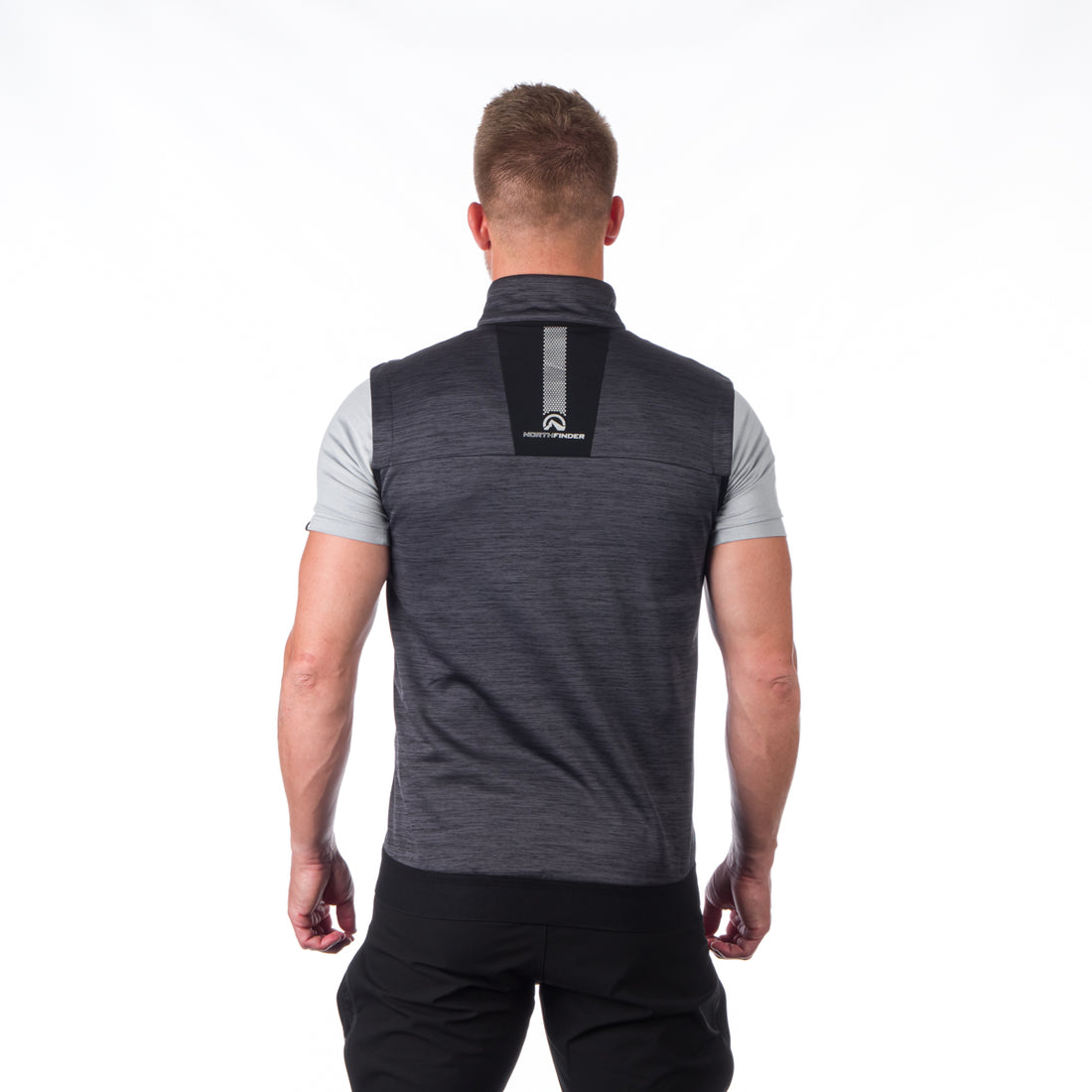 VE-3440OR men's trekking athletic fit melange fleece vest GUY