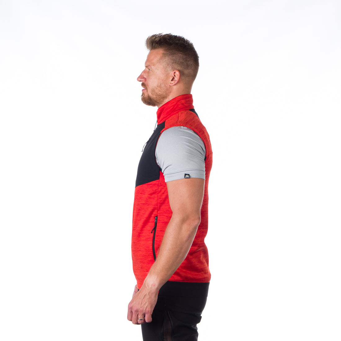 VE-3440OR men's trekking athletic fit melange fleece vest GUY