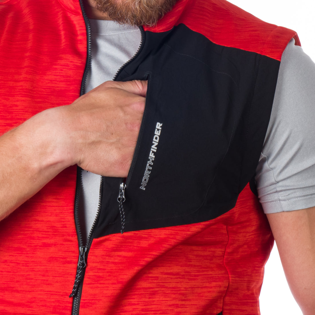 VE-3440OR men's trekking athletic fit melange fleece vest GUY