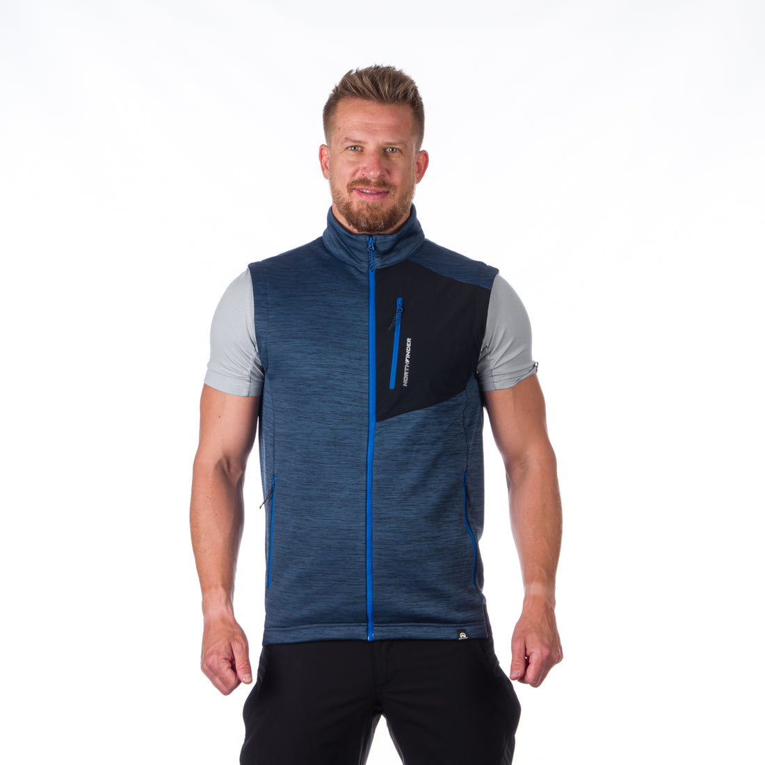VE-3440OR men's trekking athletic fit melange fleece vest GUY