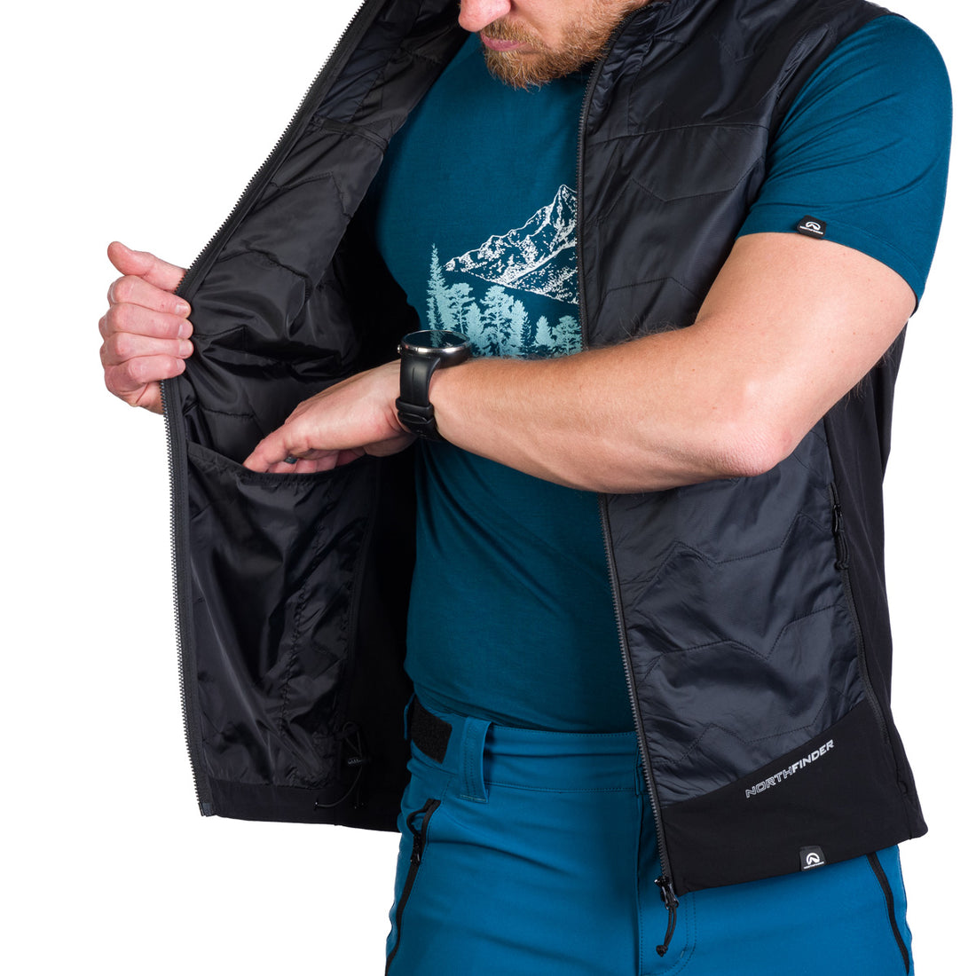 VE-3471OR men's light active insulated hybrid vest TRACY