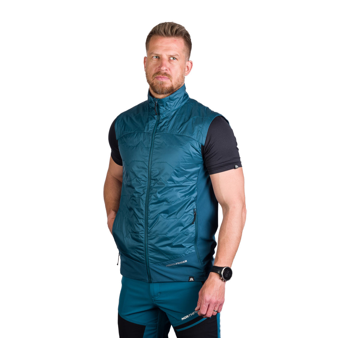 VE-3471OR men's light active insulated hybrid vest TRACY