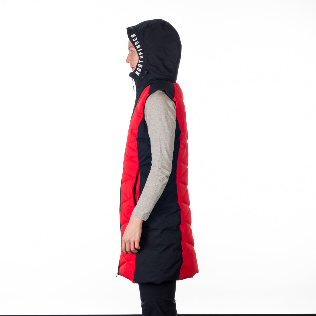 VE-4460SNW women's ski trendy quilted long vest BETTY