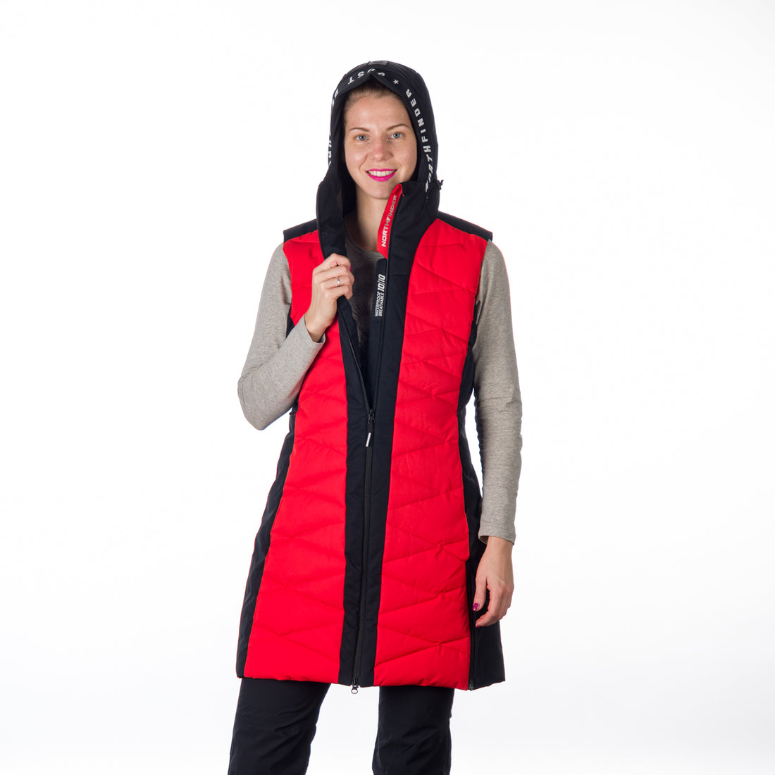 VE-4460SNW women's ski trendy quilted long vest BETTY